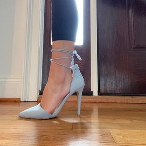 BABY BLUE HIGH HEELS WITH TIE